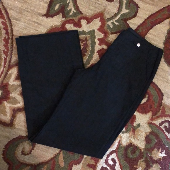 GF FERRE size EU 26 / 40 Classic Ink Black Slim Trouser LOGO Silver Buttons $279 - Picture 15 of 16